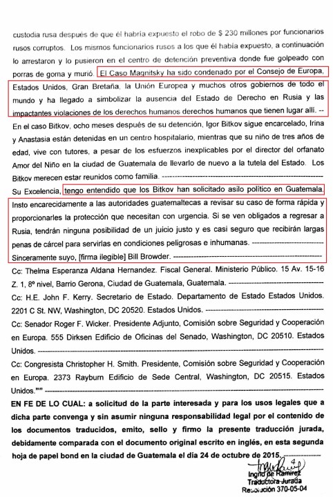 Traducción Jurada Carta de Bill Browder para Alejandro Baltazar Maldonado Aguirre Presidente de la República de Guatemala-page-002
